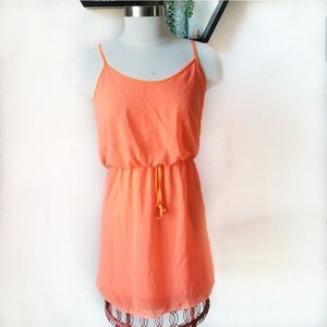 🎉City triangles neon orange dress small